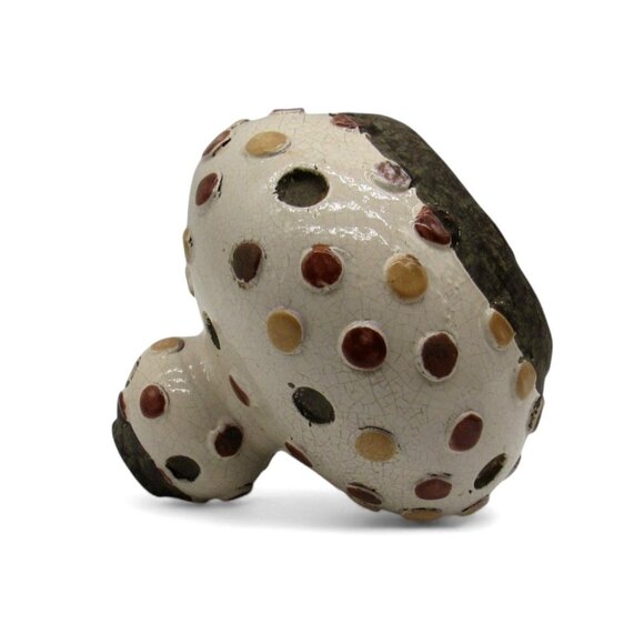 Handcrafted 3D Polka Dot Pottery VASE with Neutral Tones Vintage 8 Inches - Picture 9 of 11